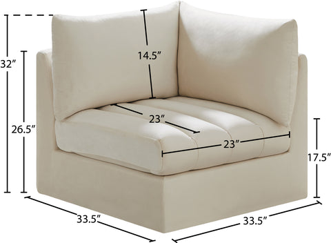 Acadia Cream Velvet Corner Corner