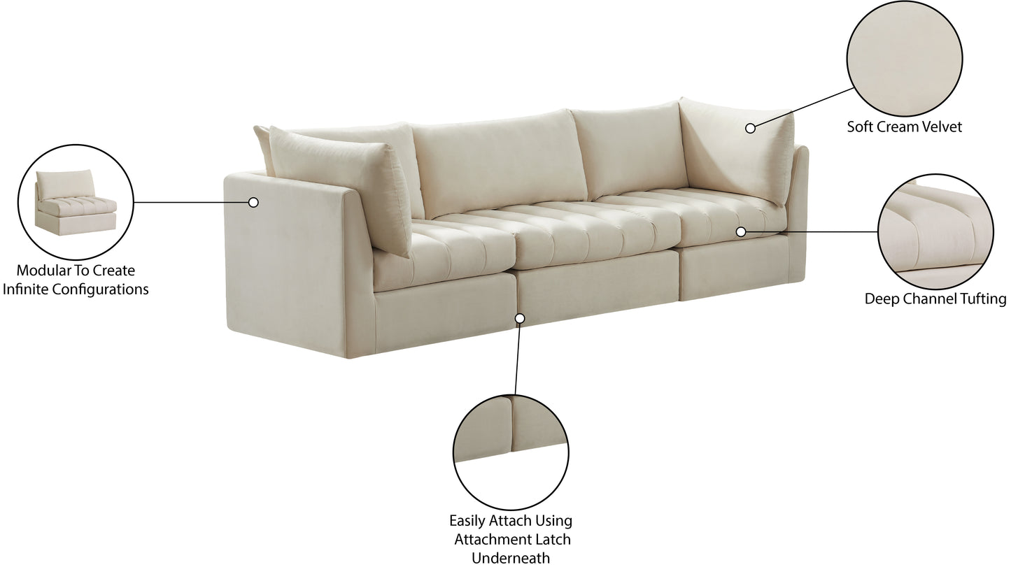 acadia cream velvet modular sofa s103