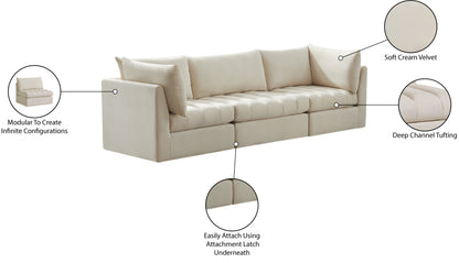 Acadia Cream Velvet Modular Sofa S103