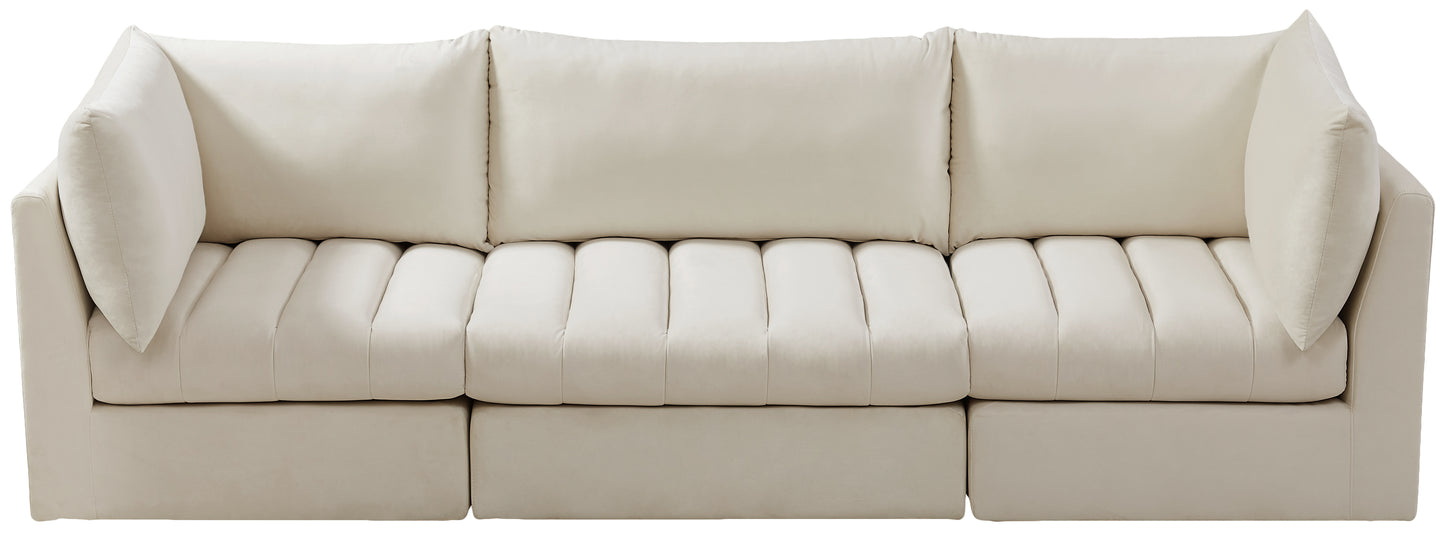 acadia cream velvet modular sofa s103