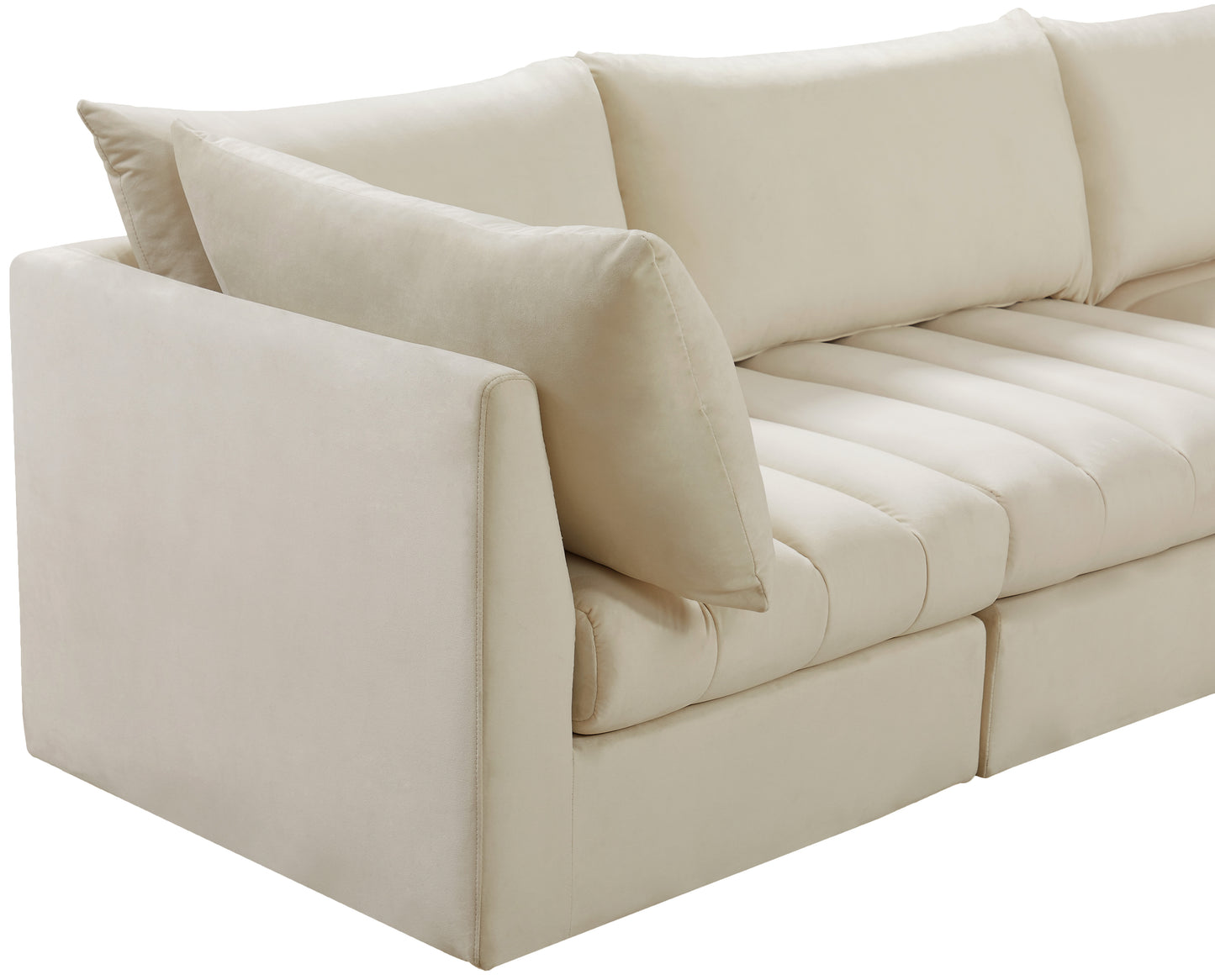 acadia cream velvet modular sofa s103