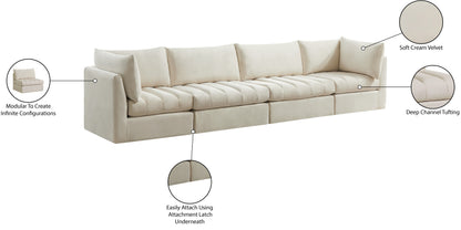 Acadia Cream Velvet Modular Sofa S140