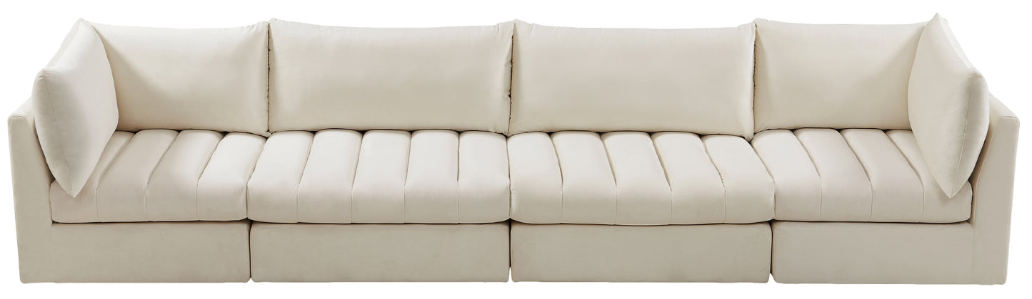 acadia cream velvet modular sofa s140