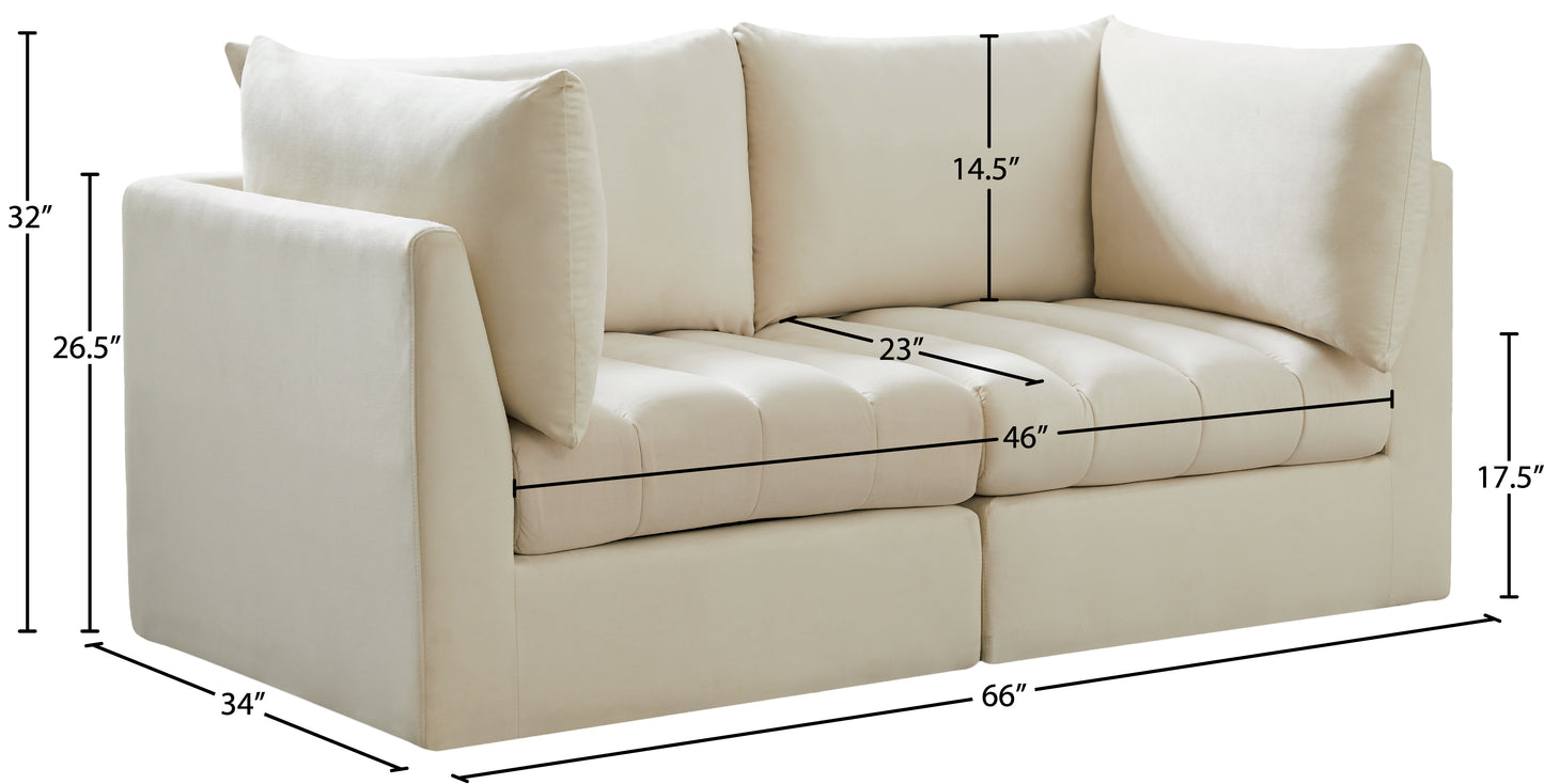 acadia cream velvet modular sofa s66