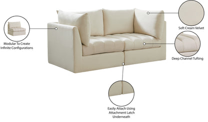 Acadia Cream Velvet Modular Sofa S66