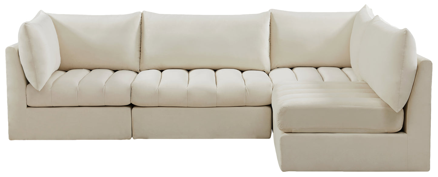 acadia cream velvet modular sectional sec4a