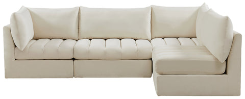 Acadia Cream Velvet Modular Sectional Sec4A
