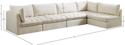 Acadia Cream Velvet Modular Sectional Sec5A