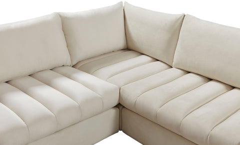 Acadia Cream Velvet Modular Sectional Sec5A