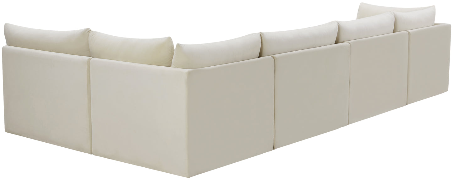 acadia cream velvet modular sectional sec5a