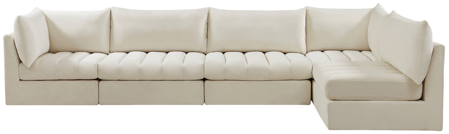 acadia cream velvet modular sectional sec5a