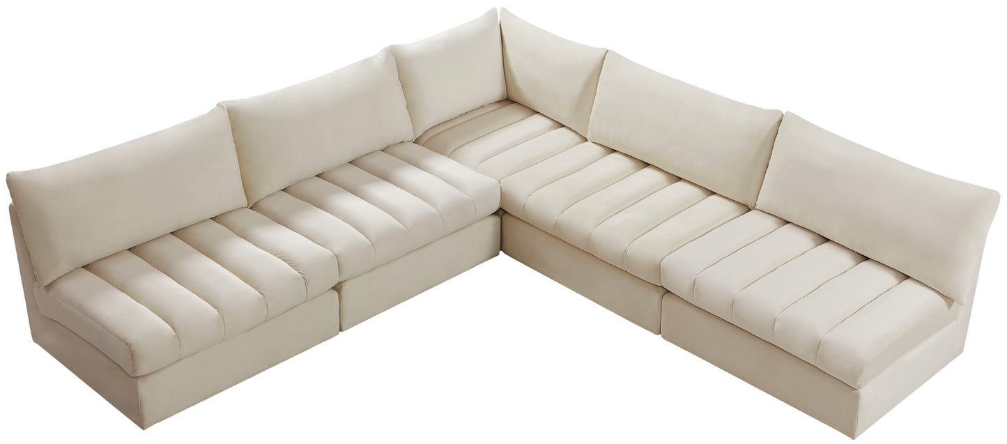 acadia cream velvet modular sectional sec5b