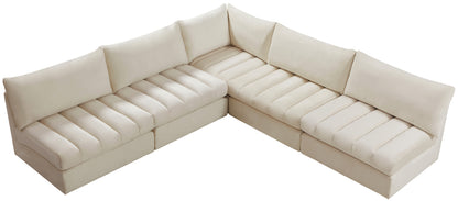 Acadia Cream Velvet Modular Sectional Sec5B