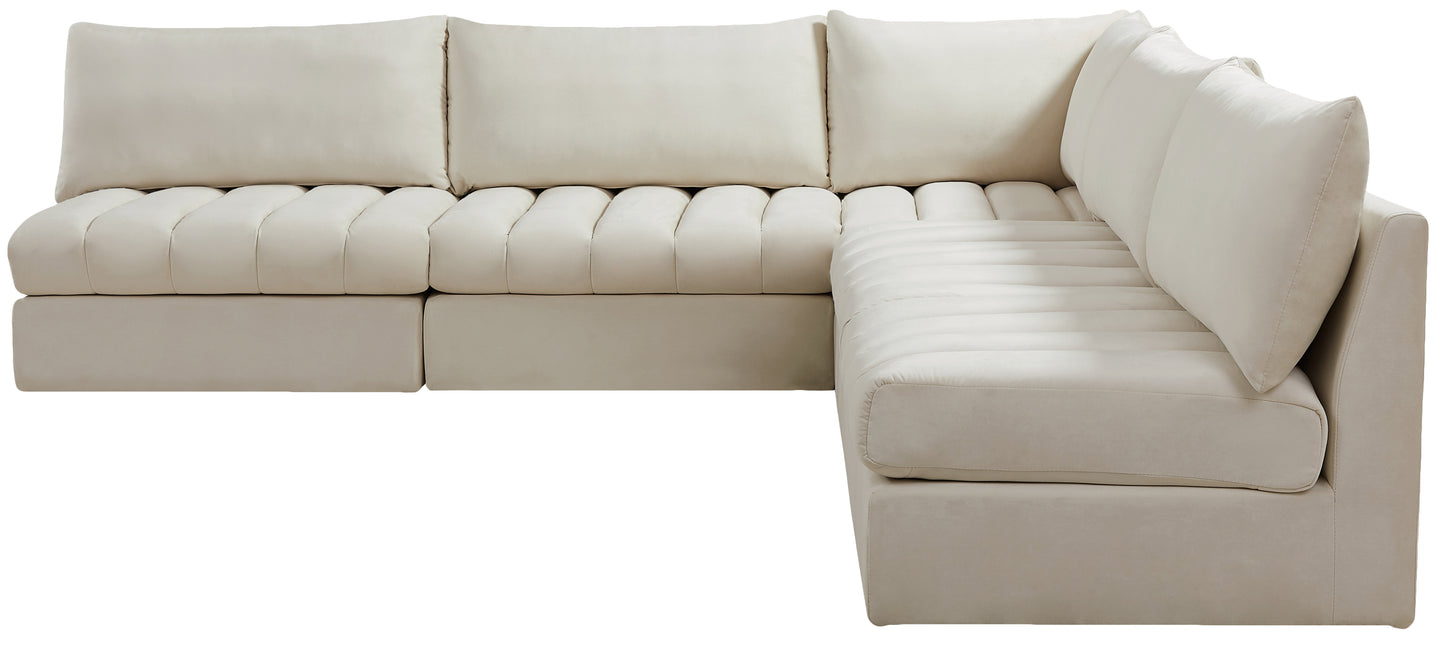 acadia cream velvet modular sectional sec5b