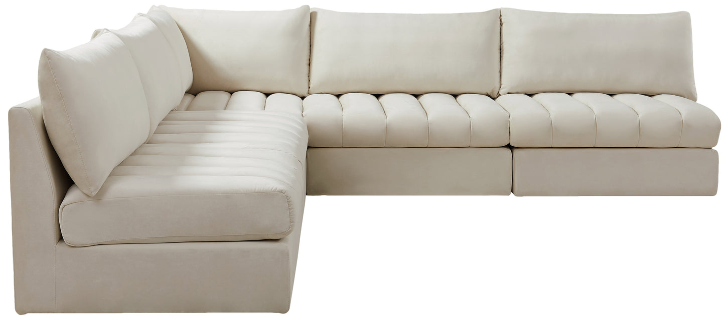 acadia cream velvet modular sectional sec5b