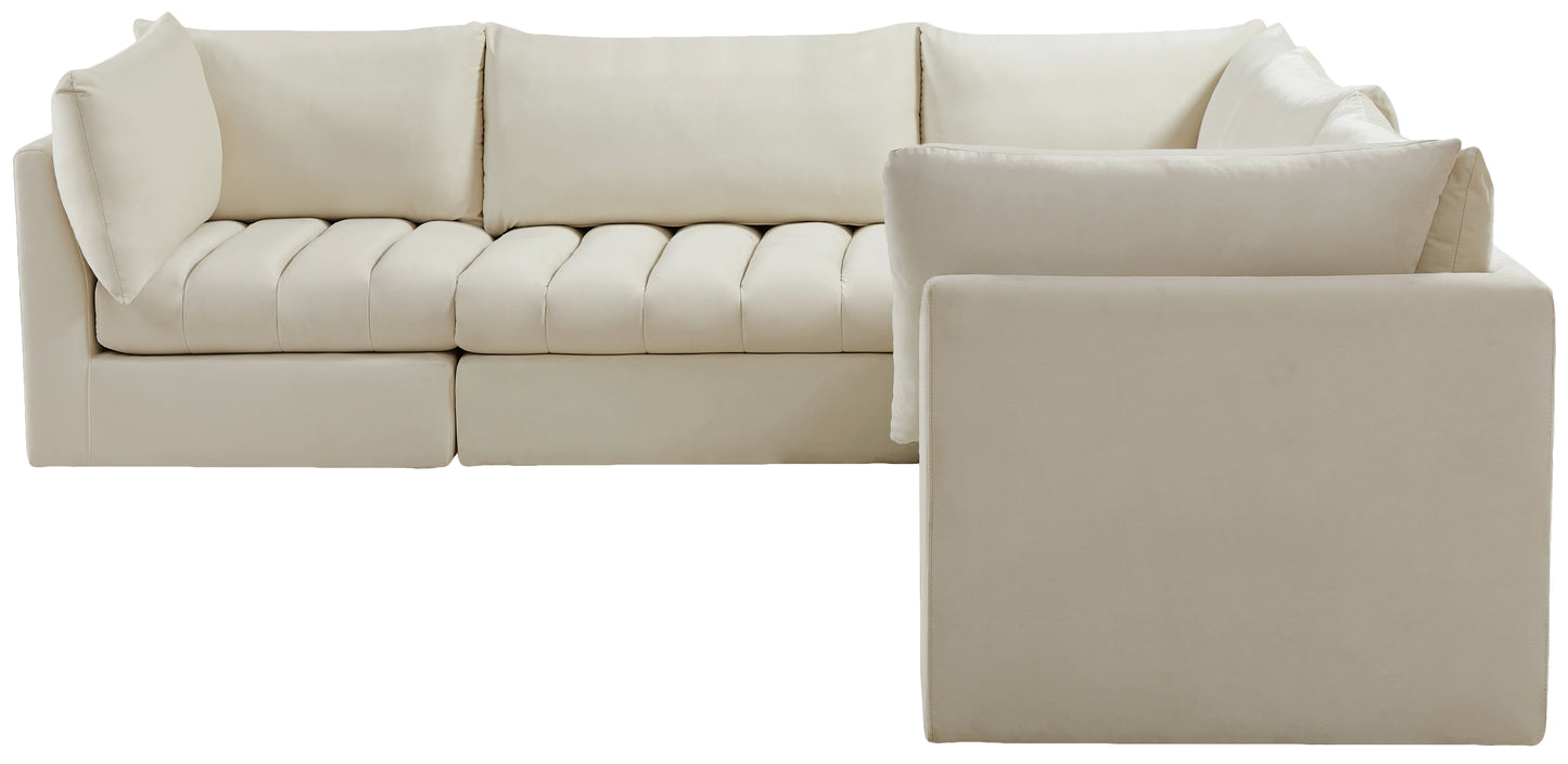 acadia cream velvet modular sectional sec5c