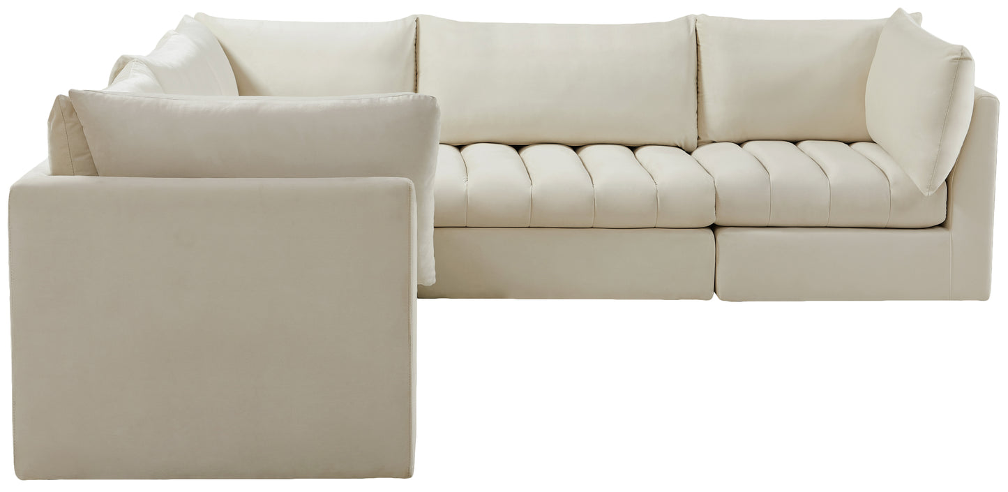 acadia cream velvet modular sectional sec5c