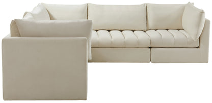 Acadia Cream Velvet Modular Sectional Sec5C