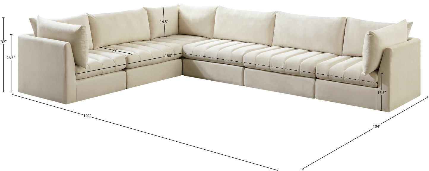 acadia cream velvet modular sectional sec6a