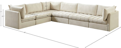 Acadia Cream Velvet Modular Sectional Sec6A