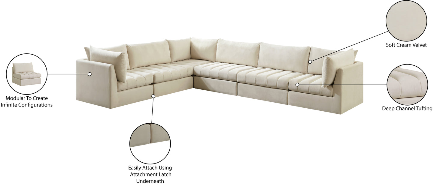 acadia cream velvet modular sectional sec6a