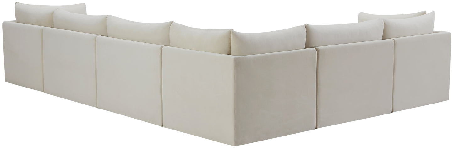 acadia cream velvet modular sectional sec6a