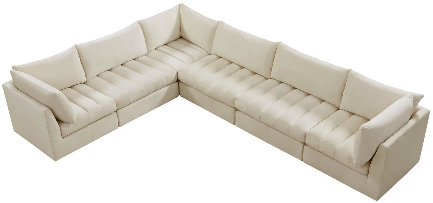 acadia cream velvet modular sectional sec6a