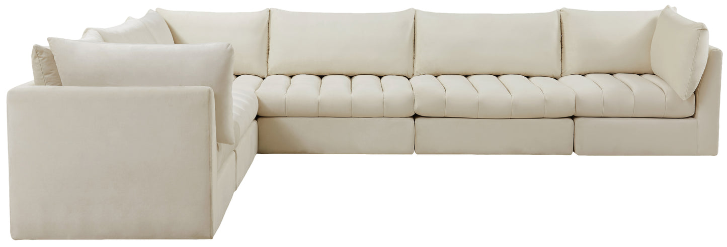 acadia cream velvet modular sectional sec6a