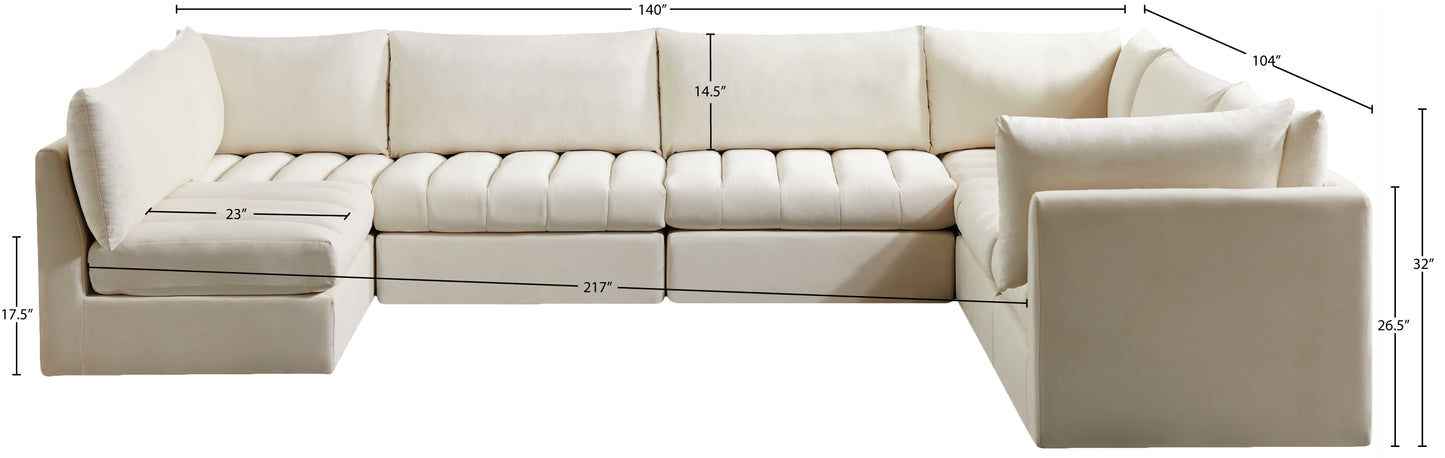 acadia cream velvet modular sectional sec7a