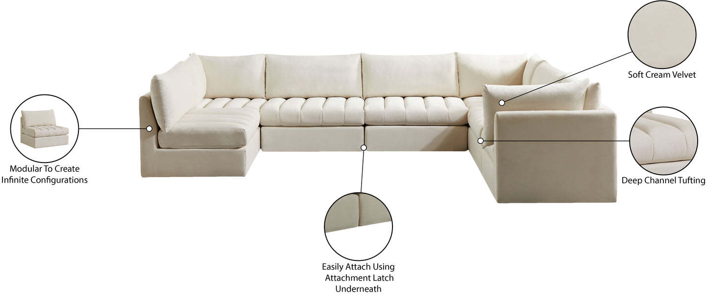 acadia cream velvet modular sectional sec7a