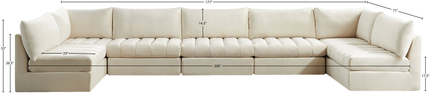 acadia cream velvet modular sectional sec7c