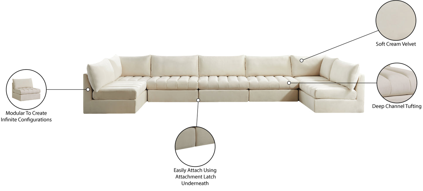 acadia cream velvet modular sectional sec7c