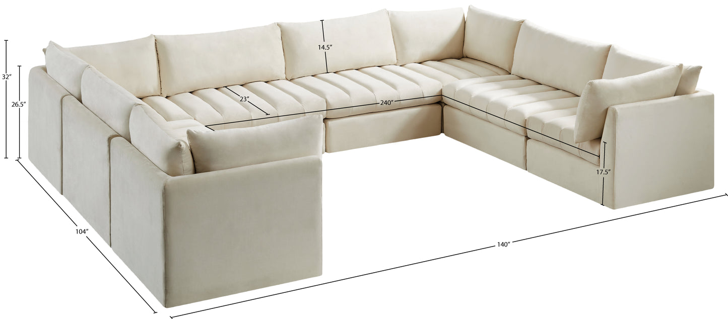 acadia cream velvet modular sectional sec8a