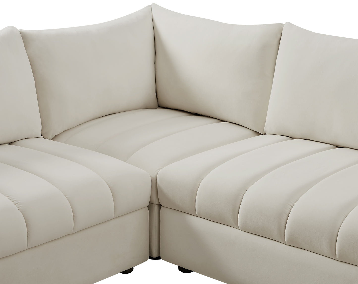 acadia cream velvet modular sectional sec8a