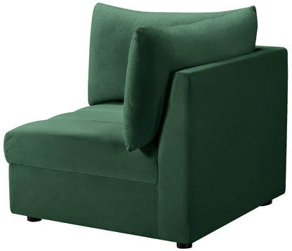 Acadia Green Velvet Corner Corner