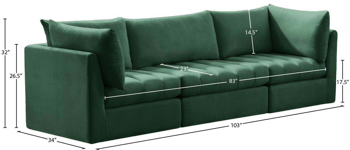 acadia green velvet modular sofa s103