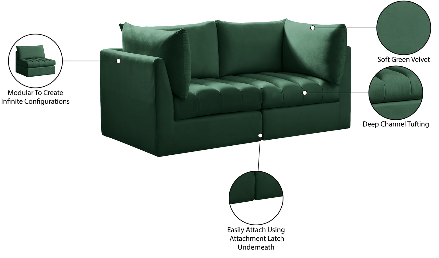 acadia green velvet modular sofa s66