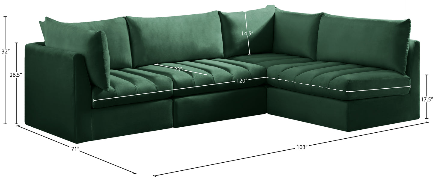 acadia green velvet modular sectional sec4a