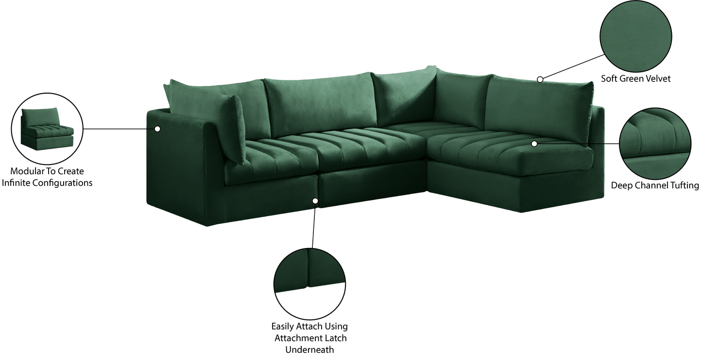 acadia green velvet modular sectional sec4a