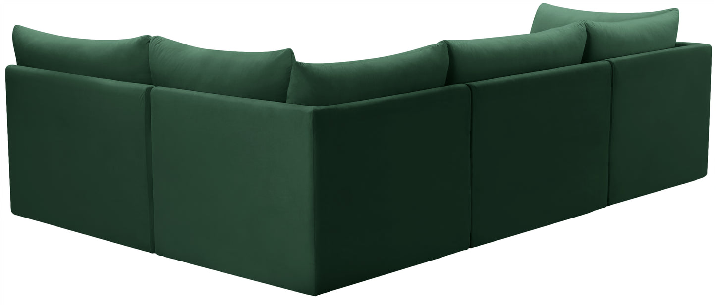 acadia green velvet modular sectional sec4a