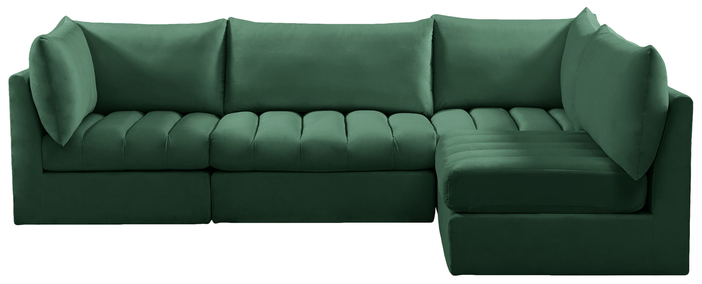 acadia green velvet modular sectional sec4a