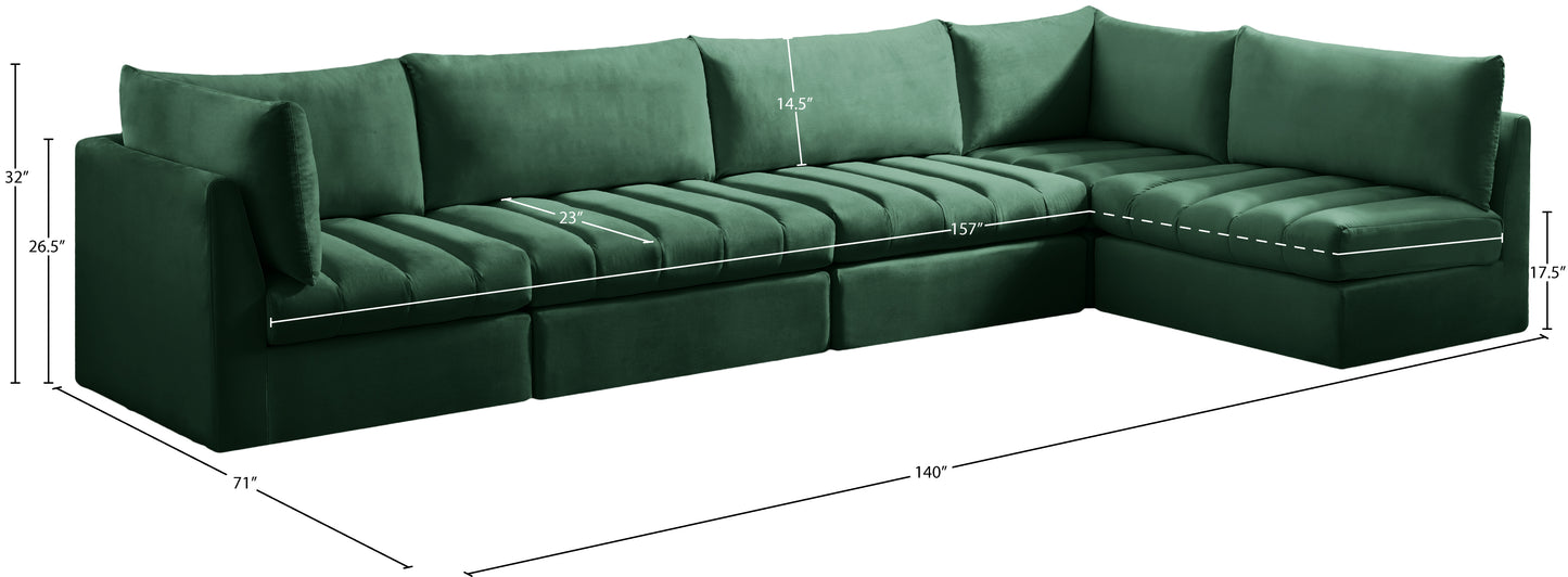 acadia green velvet modular sectional sec5a