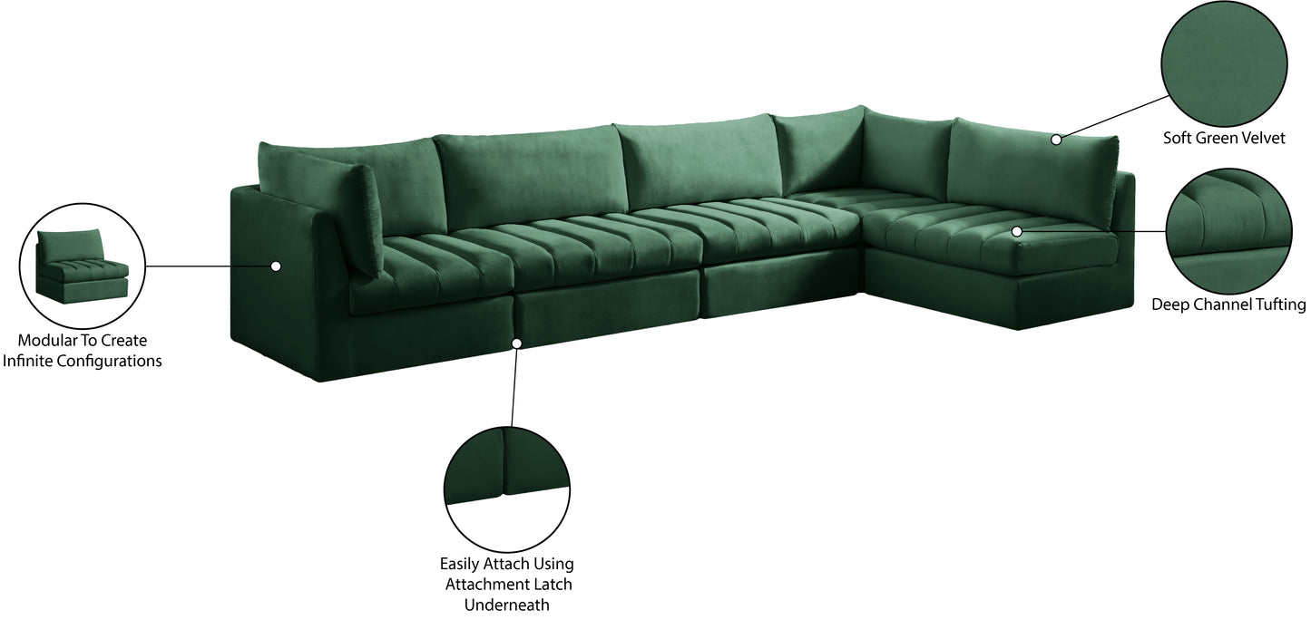 acadia green velvet modular sectional sec5a