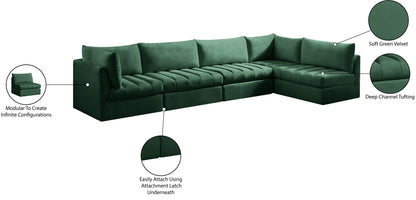 Acadia Green Velvet Modular Sectional Sec5A