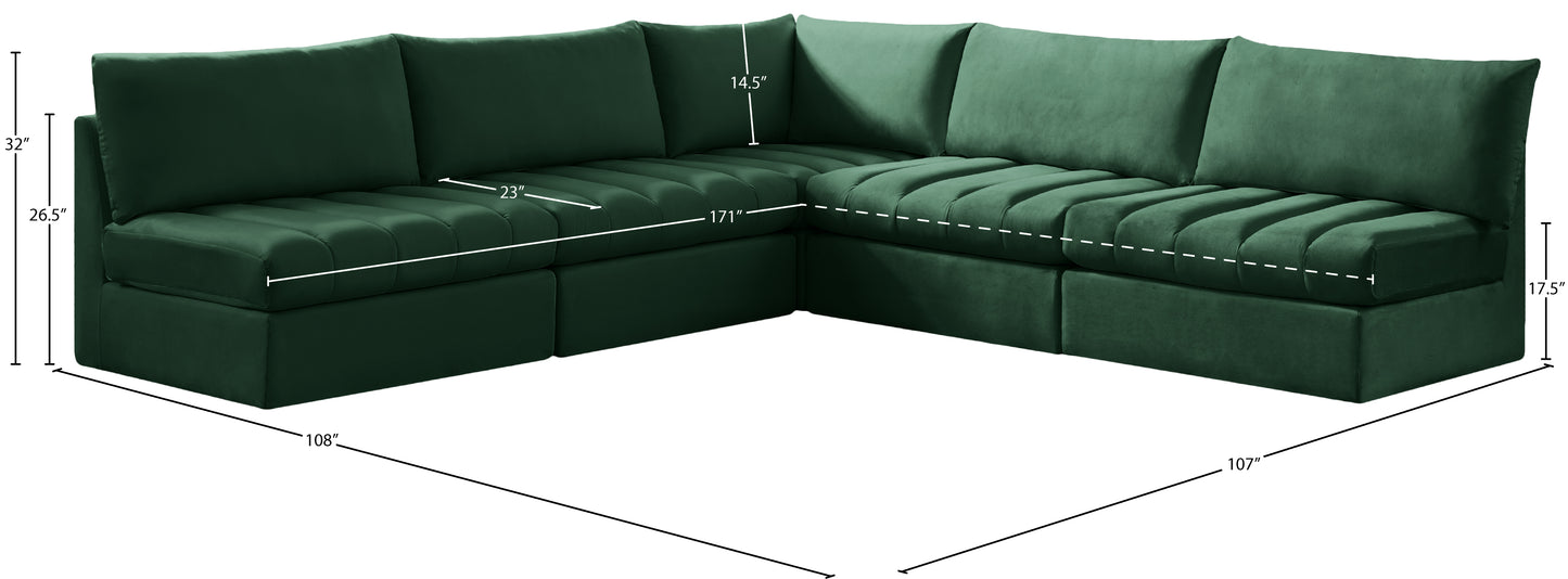 acadia green velvet modular sectional sec5b