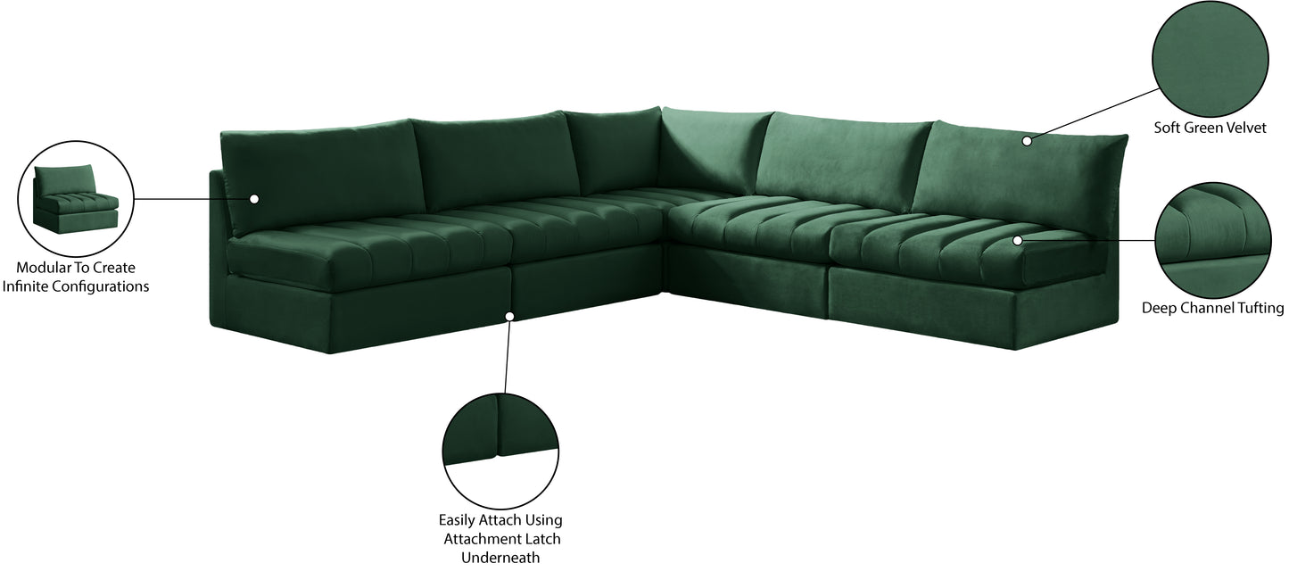 acadia green velvet modular sectional sec5b