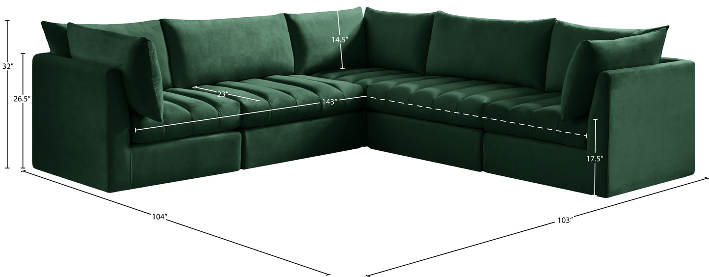 acadia green velvet modular sectional sec5c