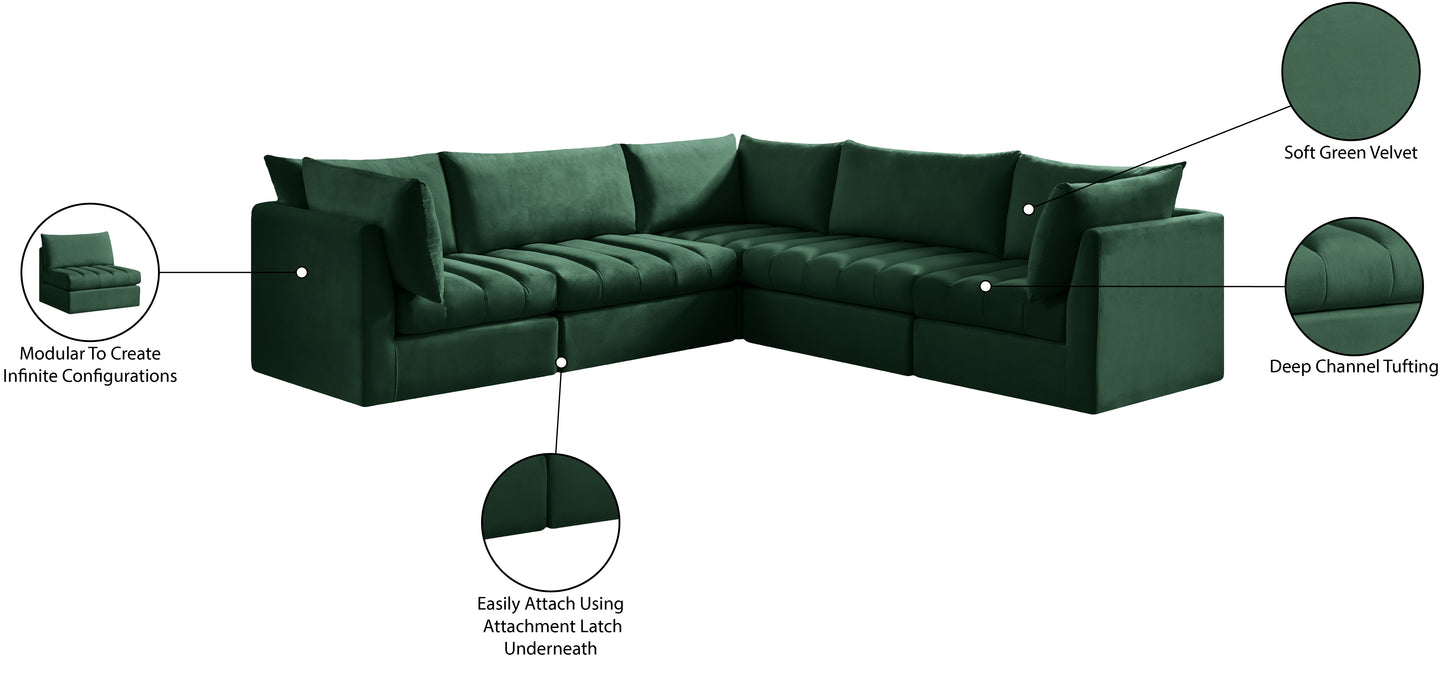 acadia green velvet modular sectional sec5c