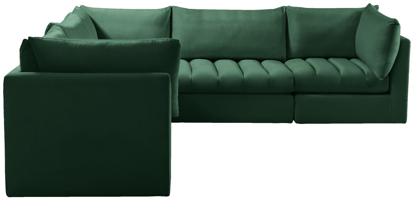 acadia green velvet modular sectional sec5c