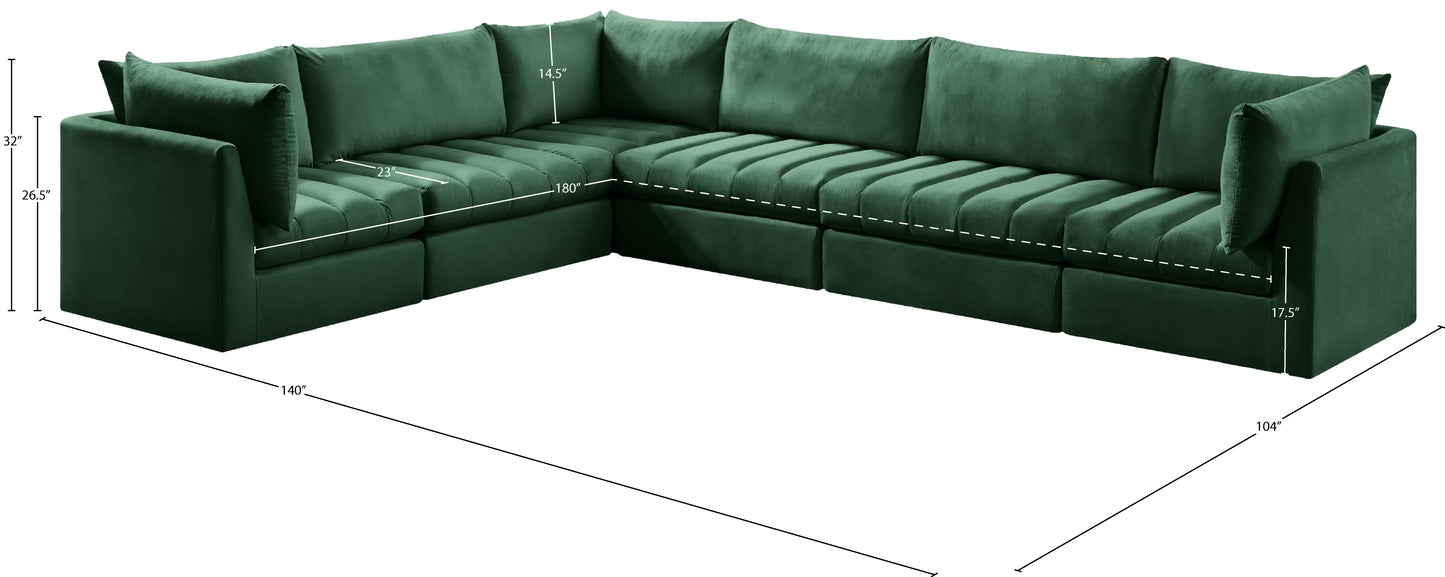 acadia green velvet modular sectional sec6a